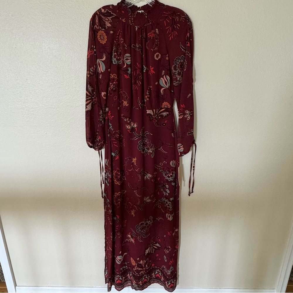 Takara Floral Burgundy Dress
